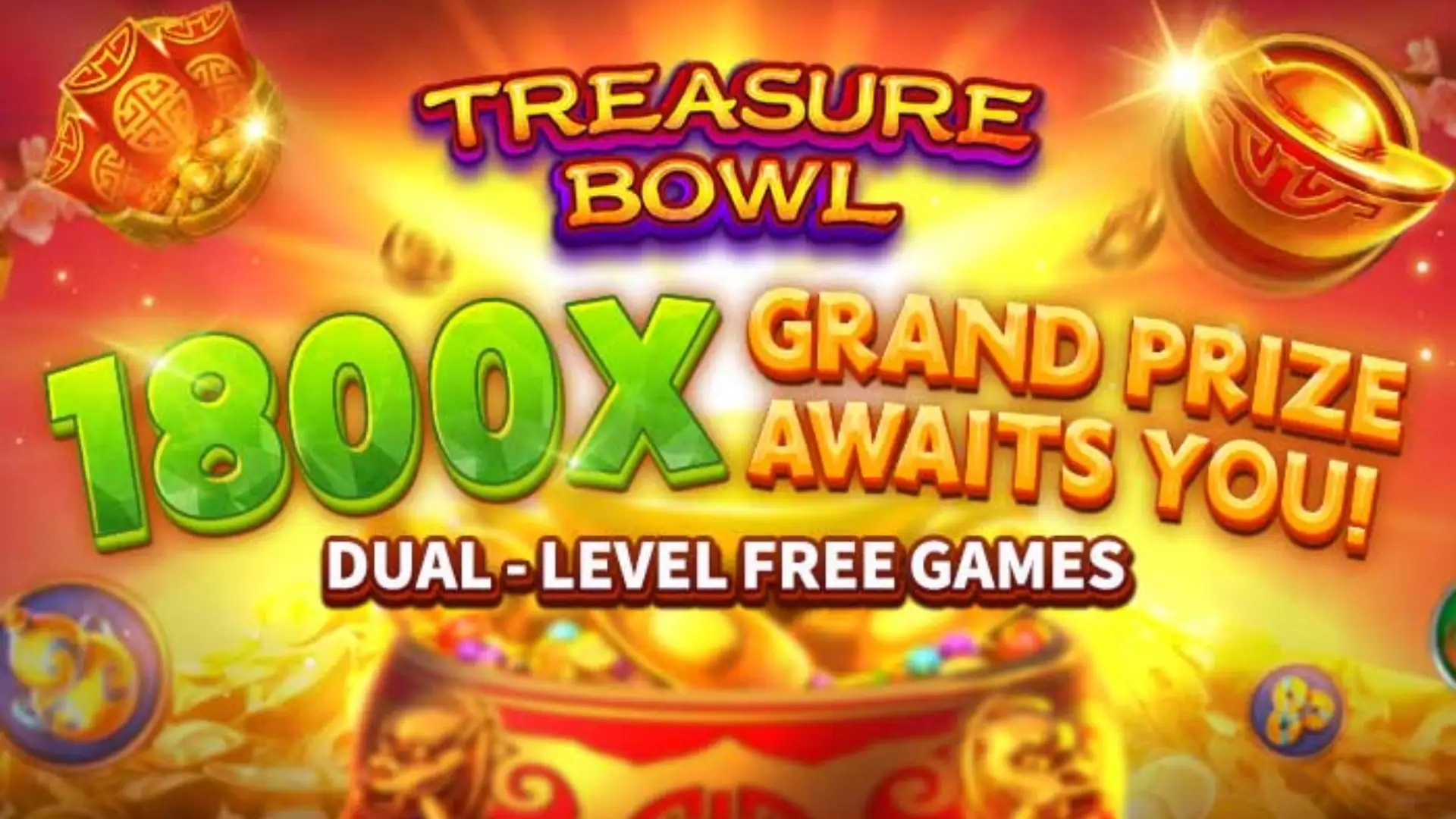 Multiplicadores Treasure Bowl fun5566 - 7777x Máximo com Tigela Dourada